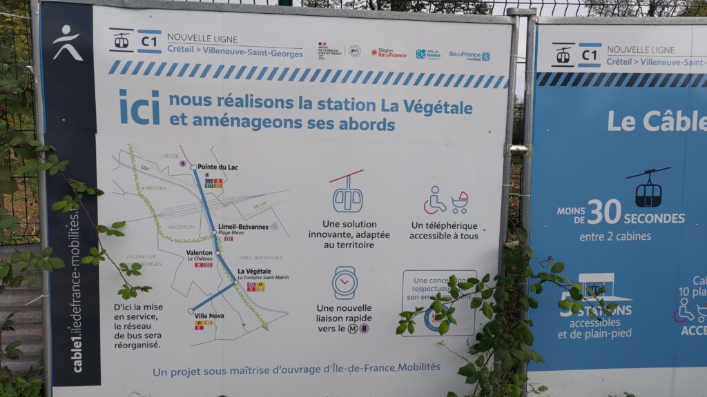 Panneau sur le chantier de Cable 1